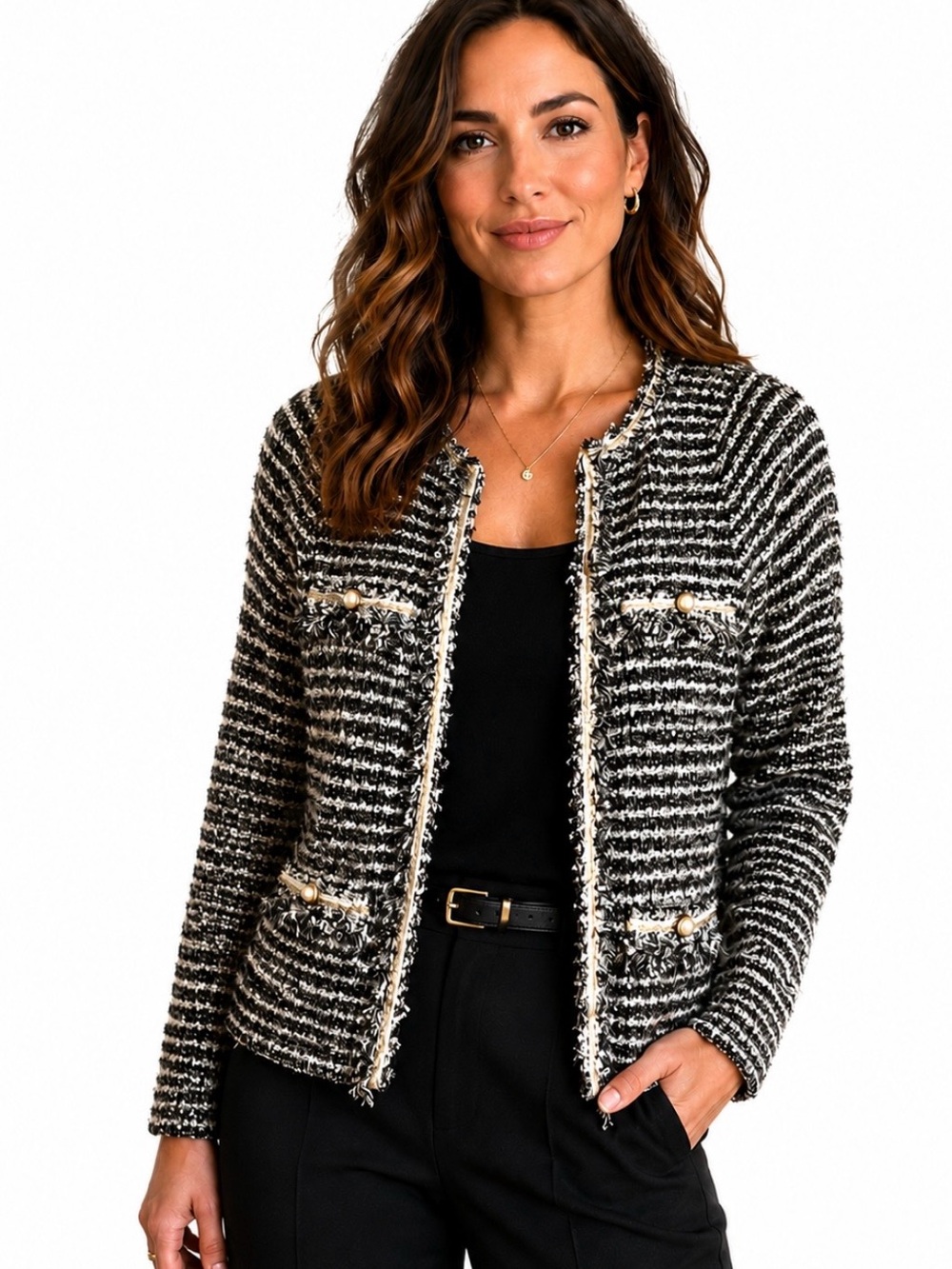 Vintage Classic Designer Beulah London Tweed Sweater Jacket